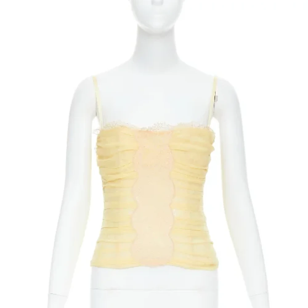 Dolce & Gabbana Pre-owned Silk tops Yellow Dames