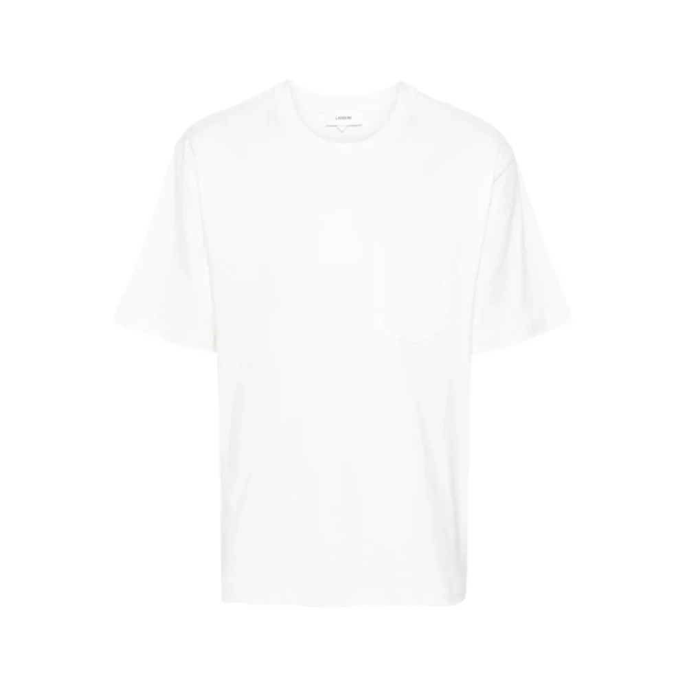 Lardini Wit Katoenen T-shirt met Zak White Heren