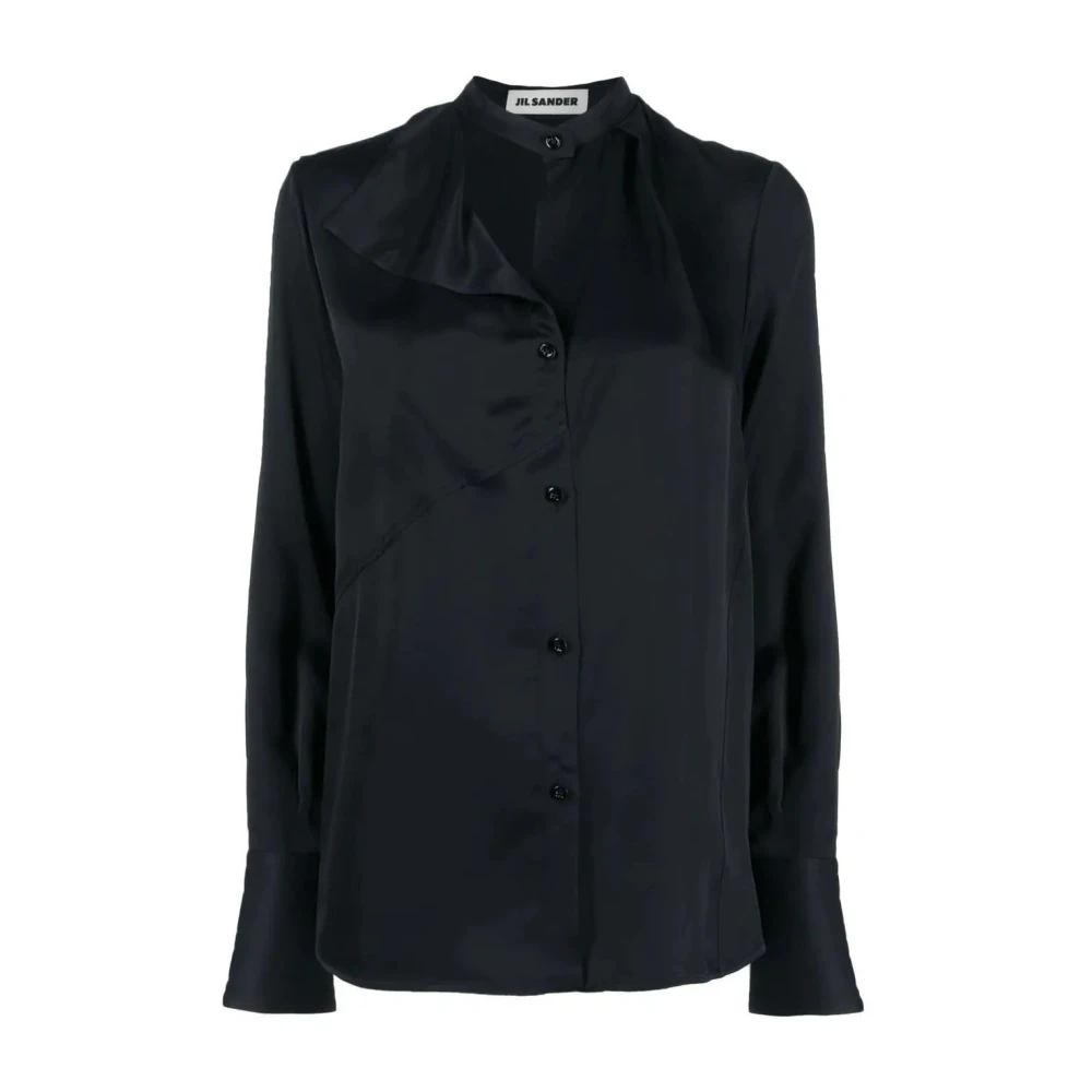Jil Sander Women's Blue Shirts, S, Buttoned Long-Sleeved Shirt