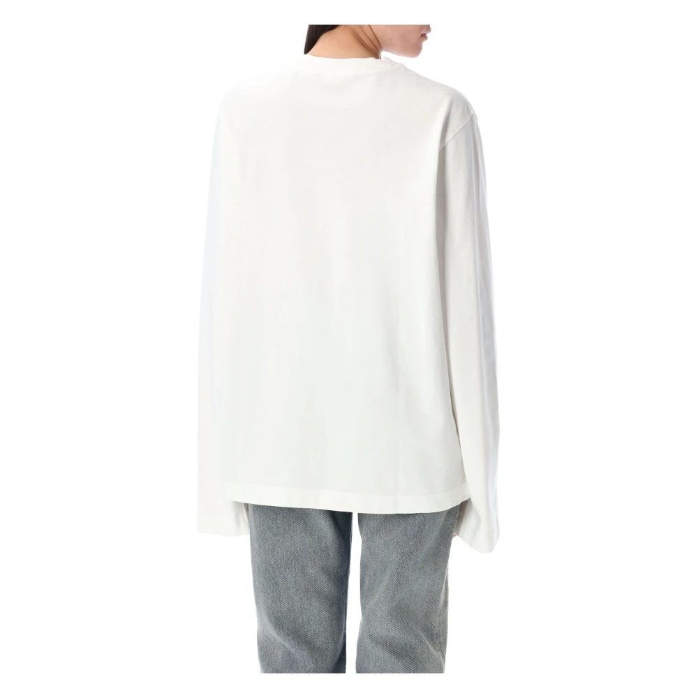 Acne Studios Wit Logo T-shirt White Dames