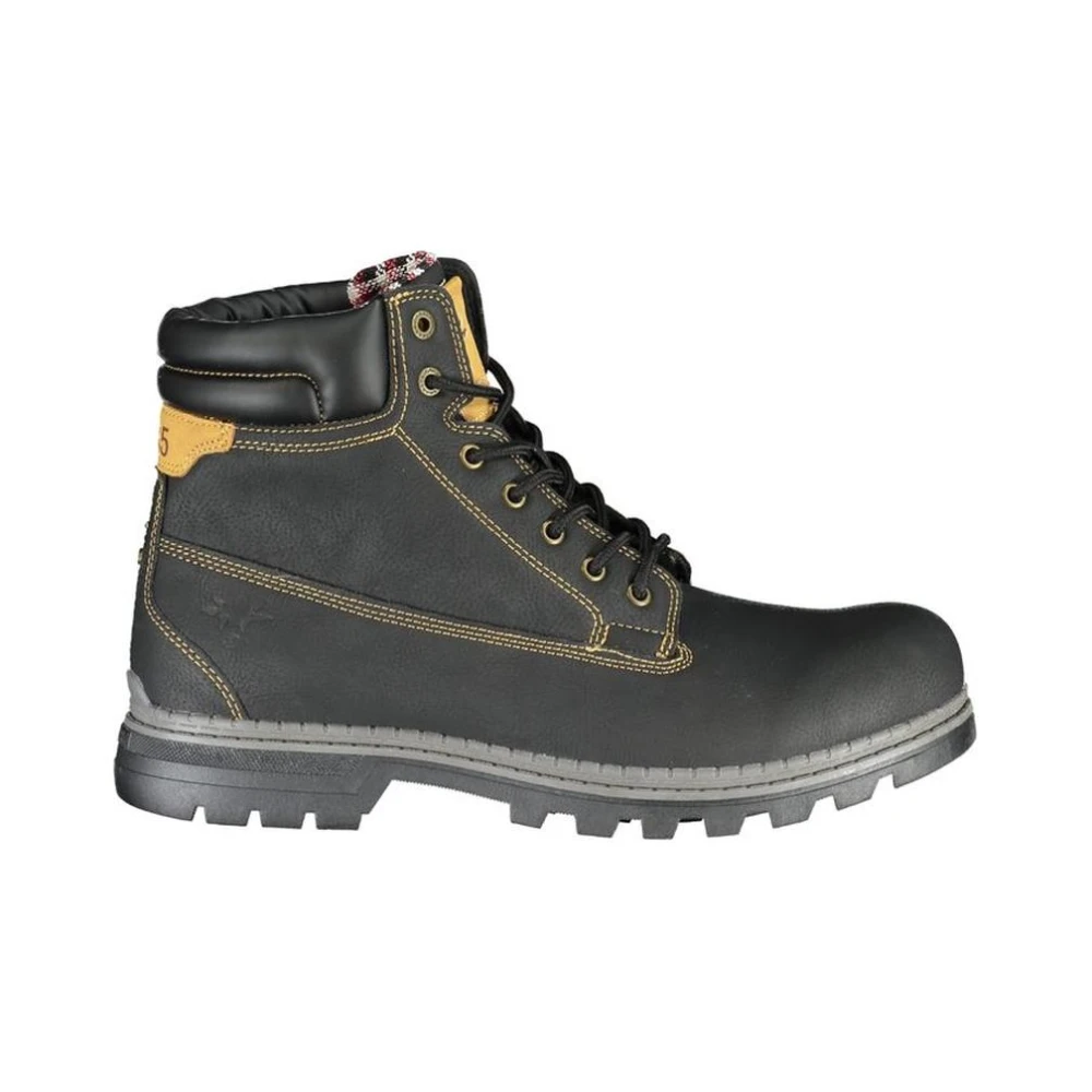 Carrera Men's Black Lace-Up Boots, 8 Uk, Laceup Leather Boots