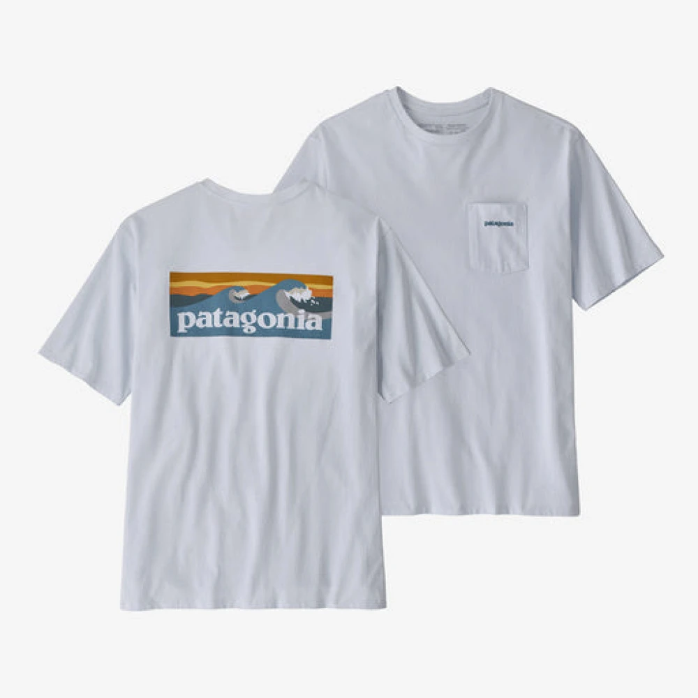 Patagonia Wit Logo Pocket Responsibili-Tee White Heren