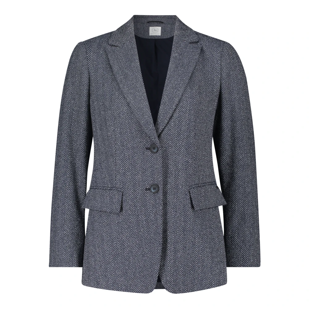 Betty & Co Lange blazer met zakken Blue Dames