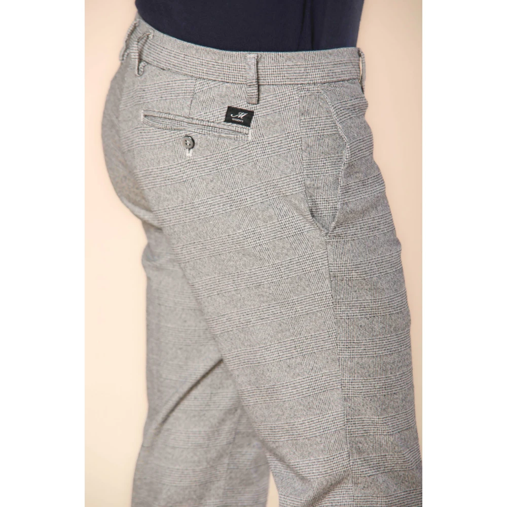 Mason's Heren Chino Broek met Glen Check Patroon Gray Heren