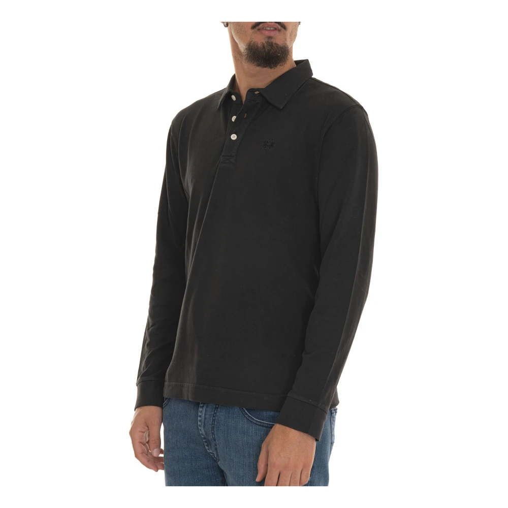 LA MARTINA Klassieke Polo Shirt voor Mannen Black Heren