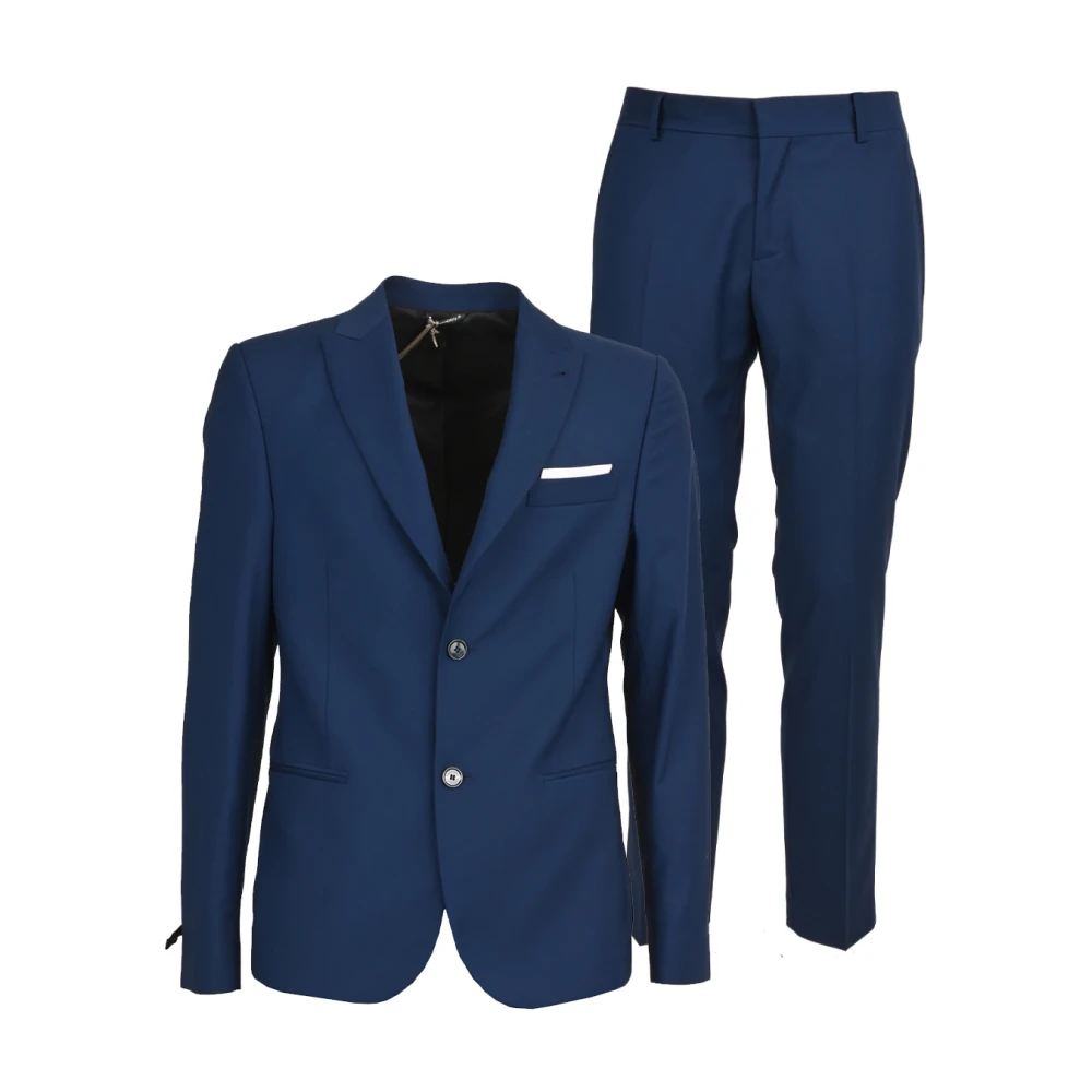 Daniele Alessandrini Elegant Katoenen Pak met Revers Blue Heren