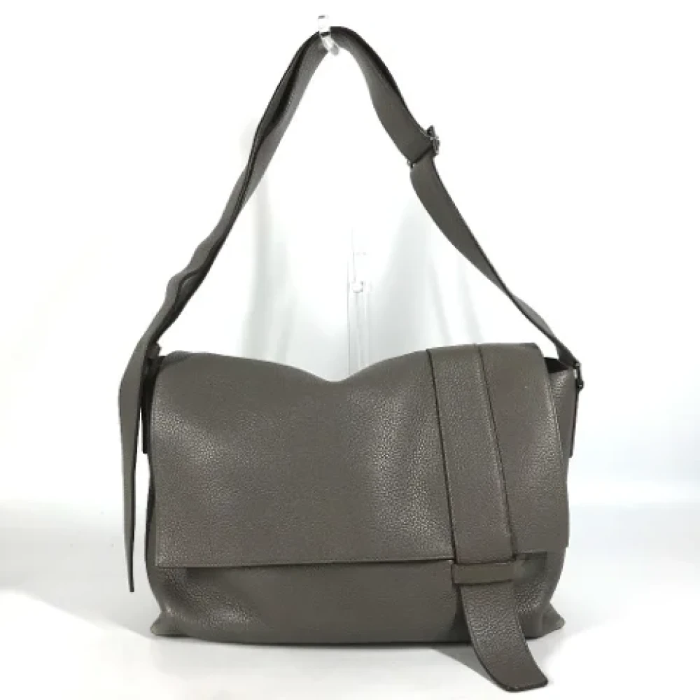 Hermès Vintage Pre-owned Leather crossbody-bags Gray Dames
