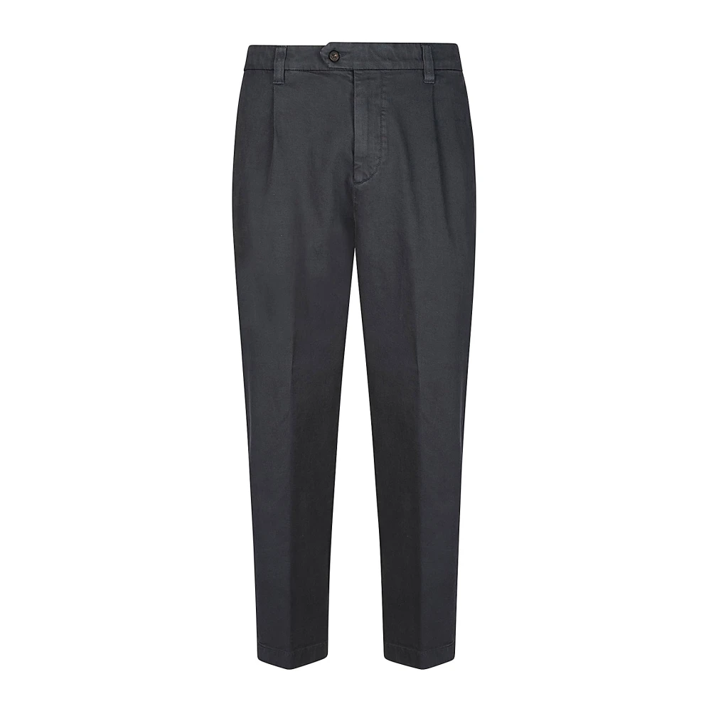 Eleventy Men's Black Relaxed Fit Cotton Pants