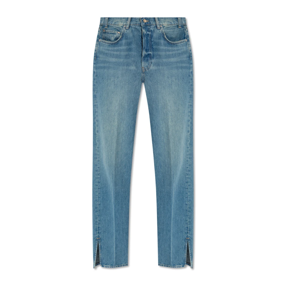 Anine Bing Blue Roy Straight Leg Jeans - Female - Straight Fit Jeans - W26 - Jeans