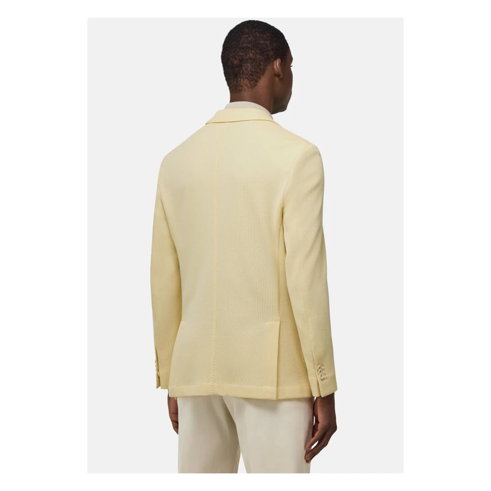 Boggi Milano B Jersey Katoenen Crêpe Jas Yellow Heren