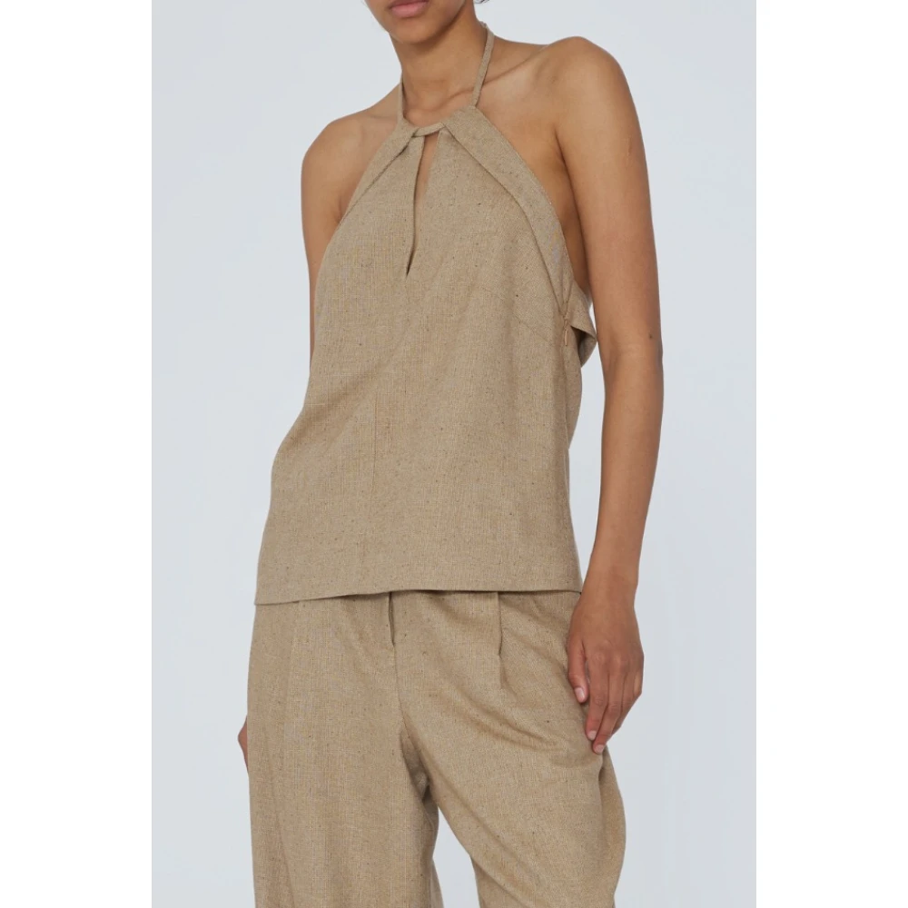 Remain Birger Christensen Sleeveless Tops Beige Dames