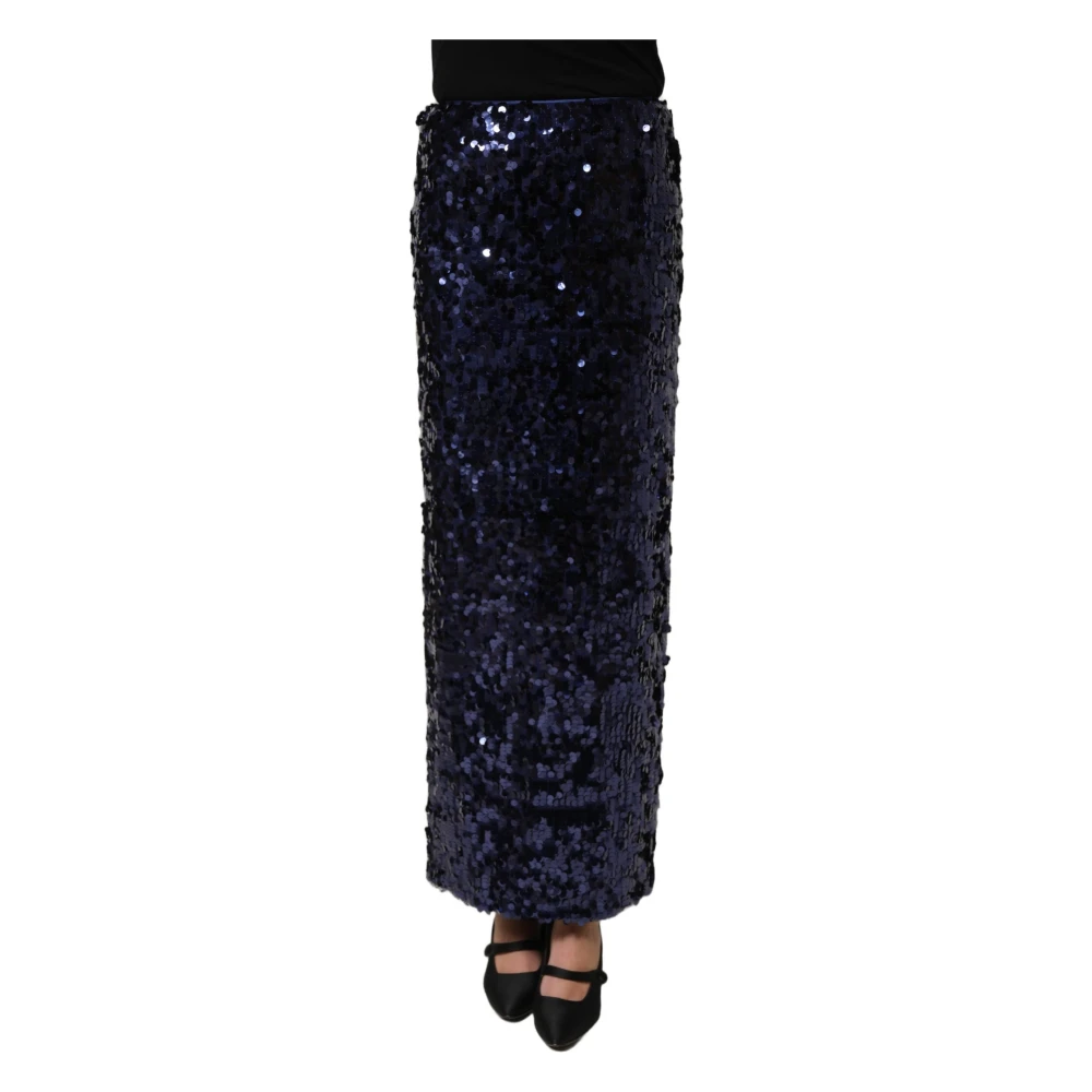 Dolce & Gabbana Blue Maxi Skirts, Female, Xs, High Waist Pencil Cut Midi Skirt