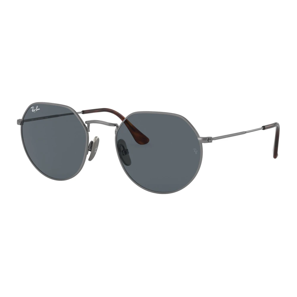 Ray-Ban Gray Sunglasses, Unisex, 53 Mm, Jack Titanium Sunglasses