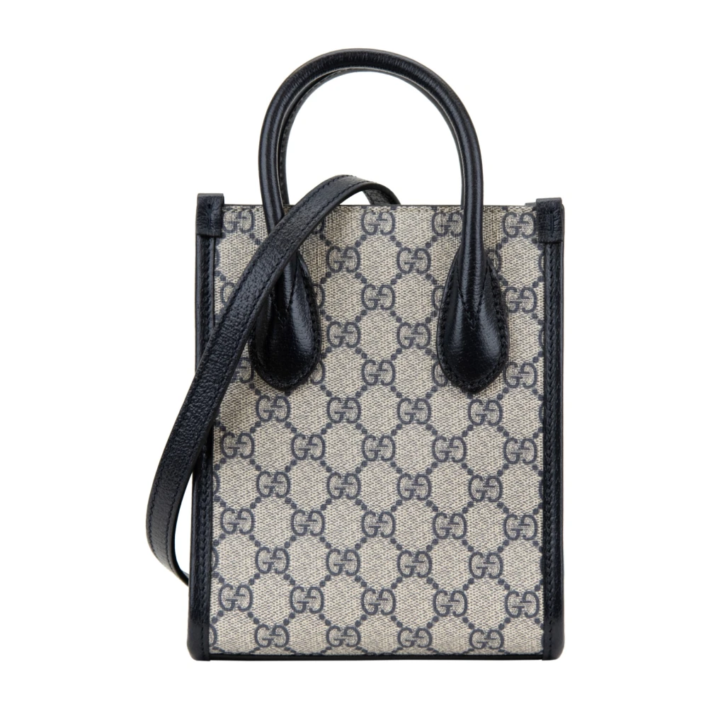 Gucci Schoudertas Stof met Leren Afwerking Beige Dames
