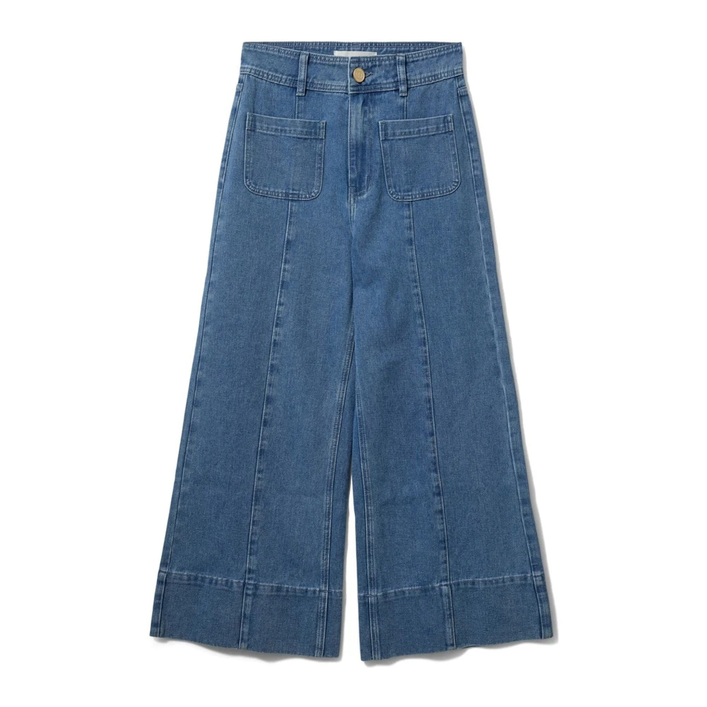 Sofie Schnoor Blue Wide Jeans, Female, M, Light Denim Wide Leg Jeans