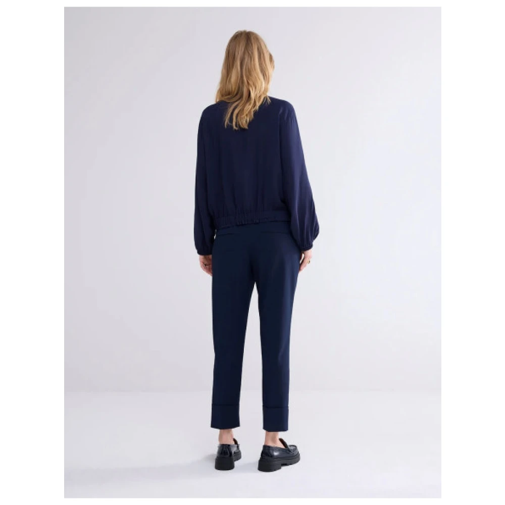 Summum Woman Moderne Geplooide Broek Blue Dames