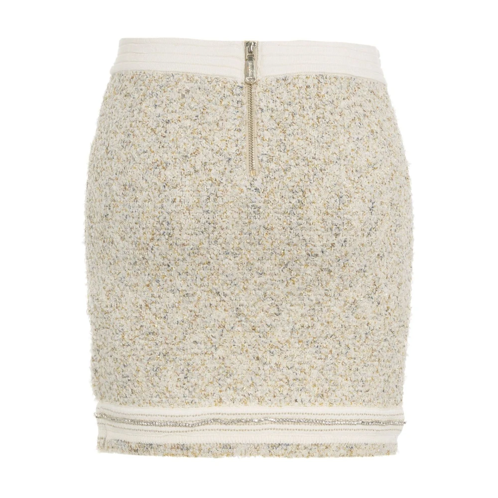 Blugirl Glitter Mini Rok met Zakken Beige Dames