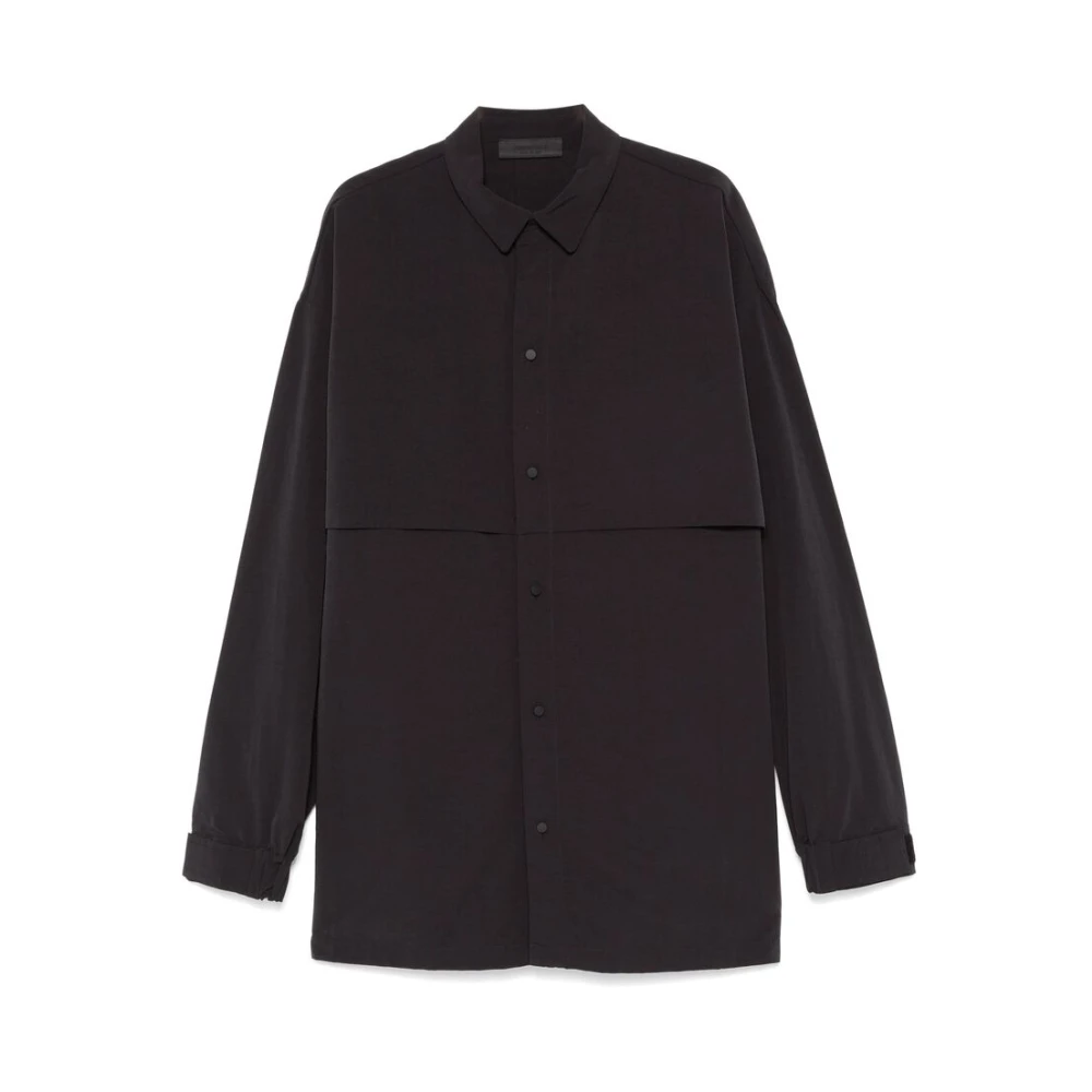 Fear Of God Zwarte Jersey Knoopshirt Black Heren
