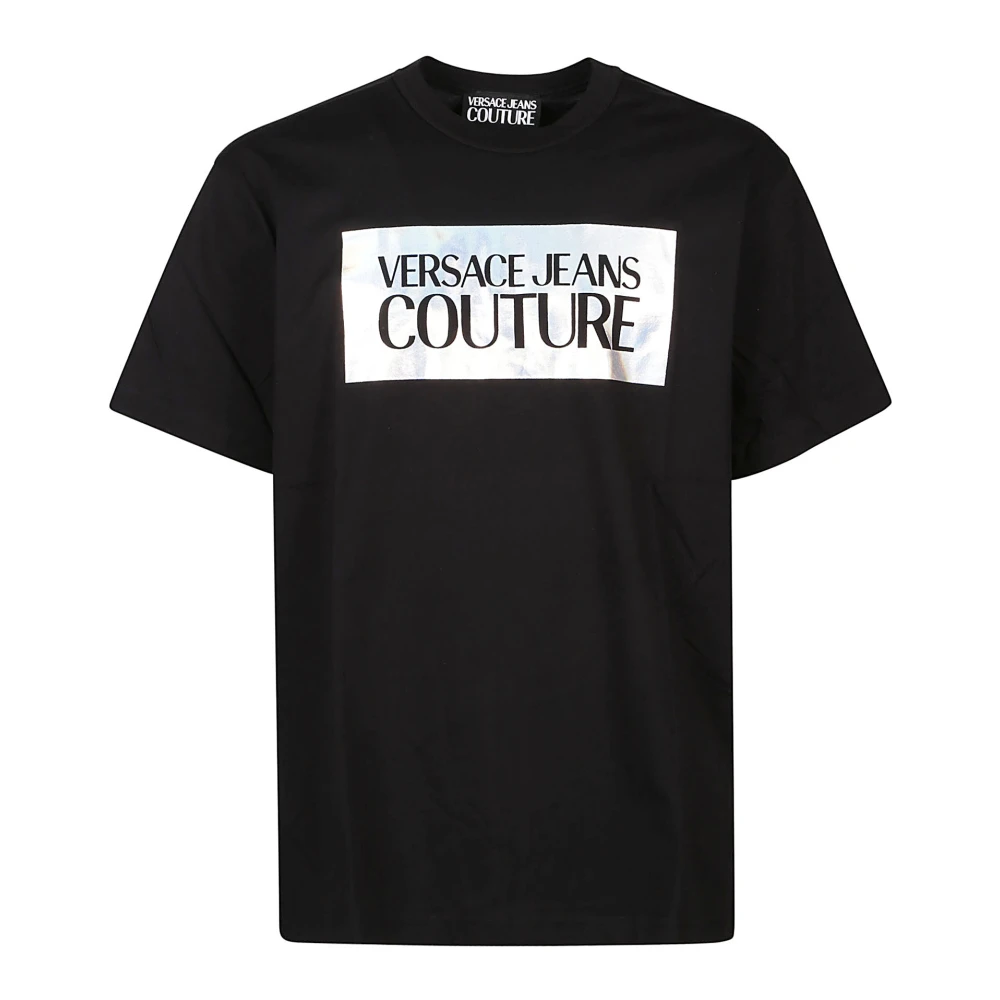 Versace Jeans Couture Zwart Logo Foil T-Shirt Black Heren