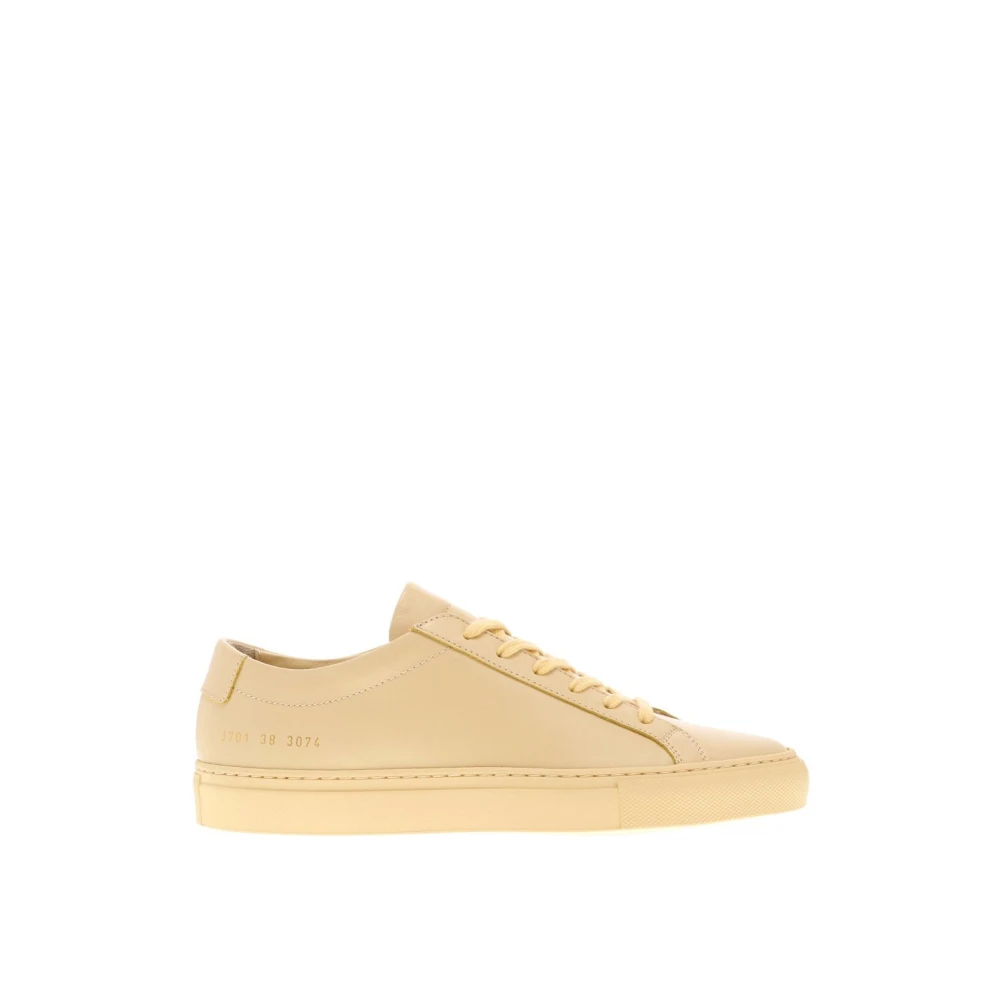 Common Projects Gele Leren Sneakers Dames Schoenen Geel