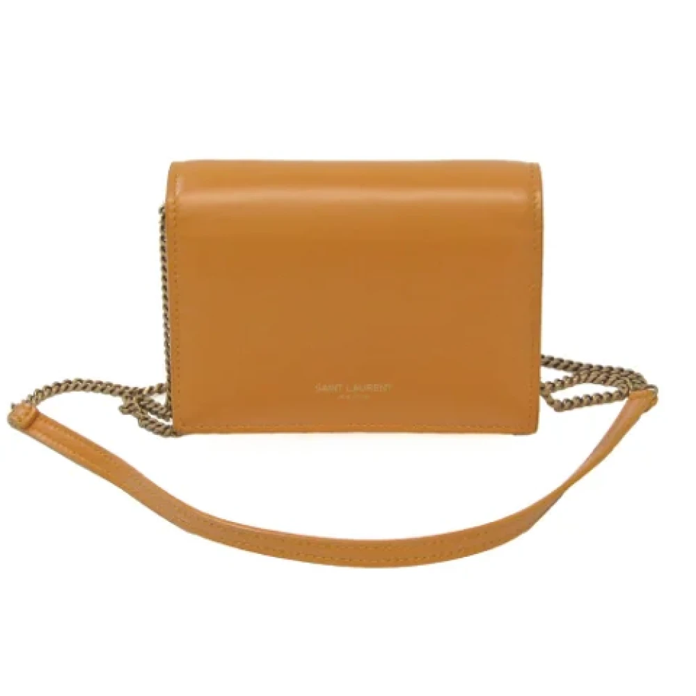 Yves Saint Laurent Vintage Pre-owned Leather wallets Orange Dames