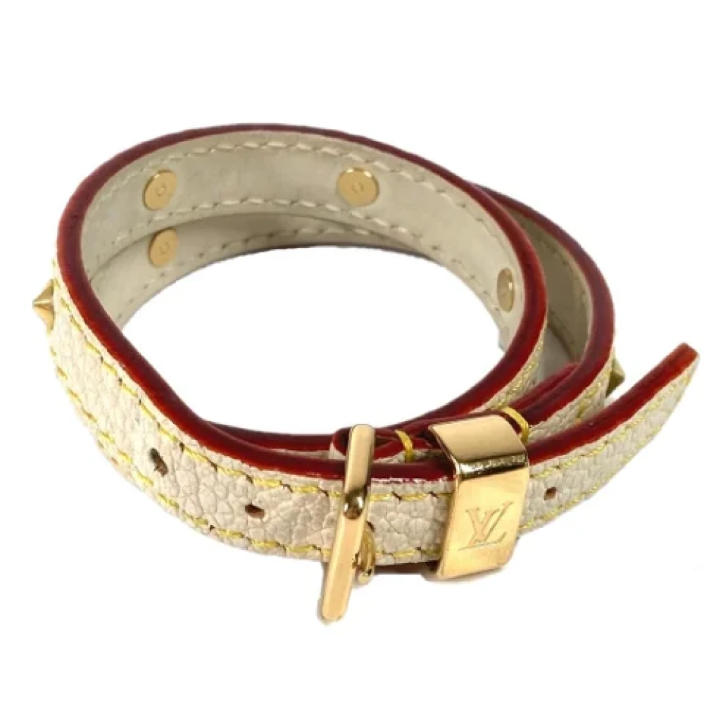 Louis Vuitton Vintage Pre-owned Leather belts Beige Dames
