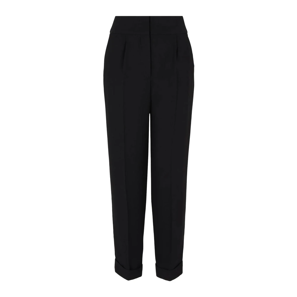 Armani Exchange Zwarte Crêpe Broek met Ritszakken Black Dames