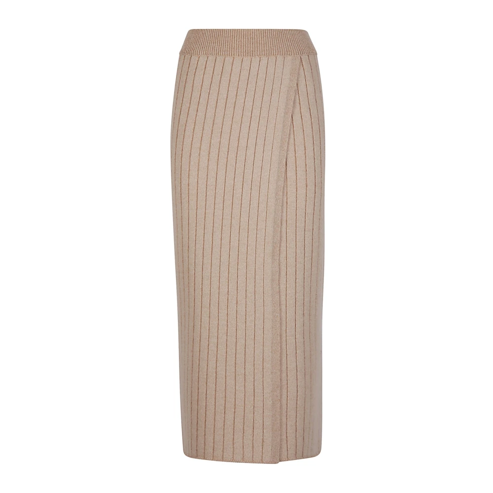 Eleventy Cashmere Lana Gebreide Rok Brown Dames