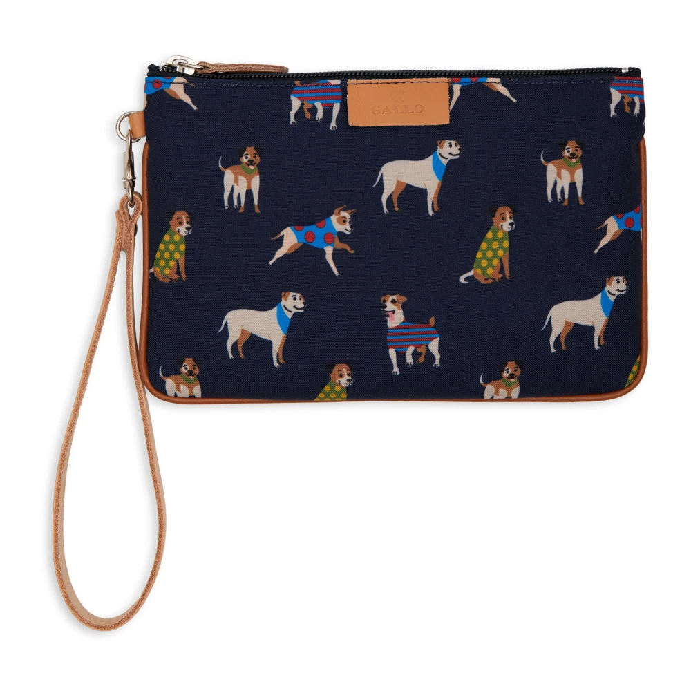 Gallo Moderne blauwe uniseks etui met hondenmotief Multicolor Dames