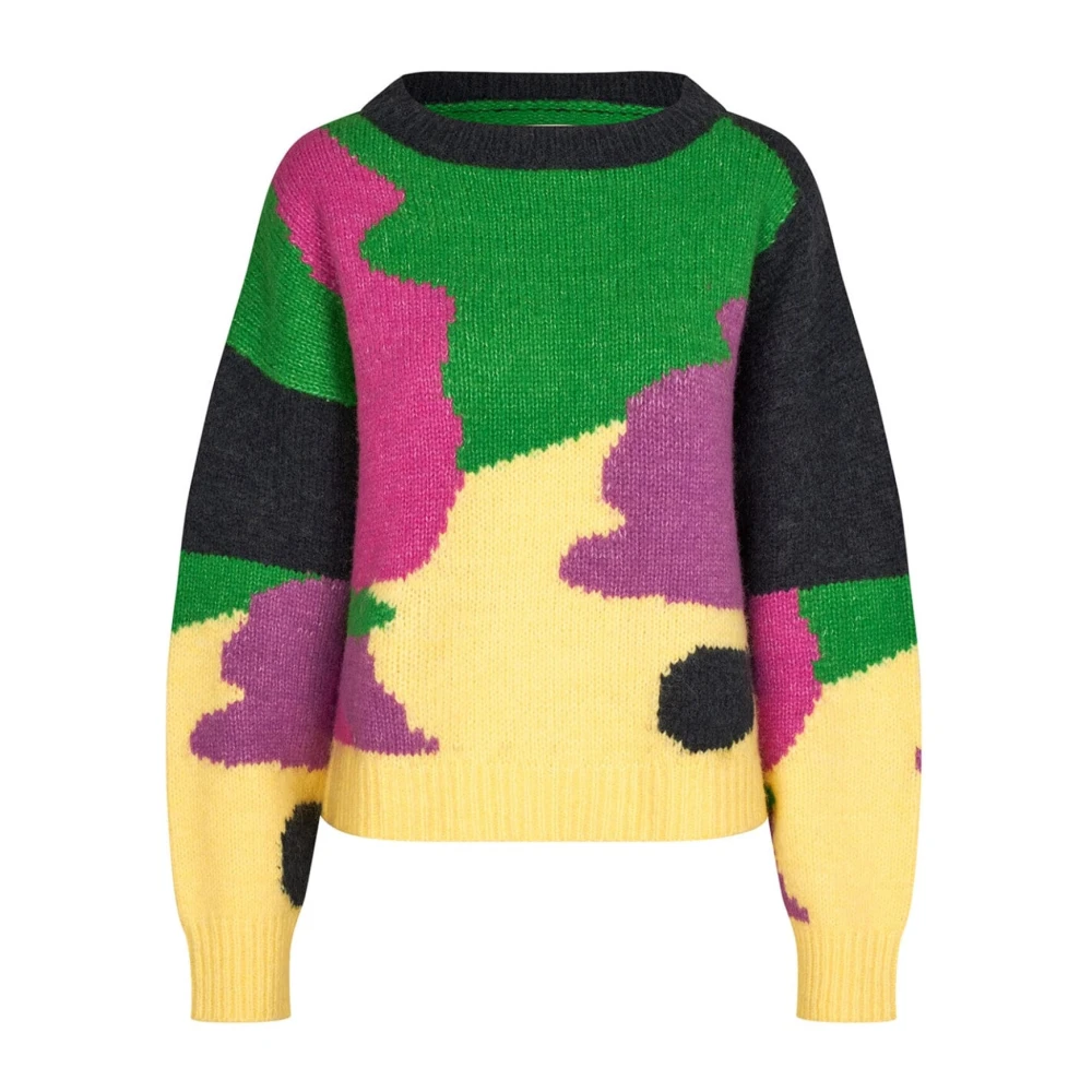 Lollys Laundry Gezellige Gebreide Trui met Pofmouwen Multicolor Dames