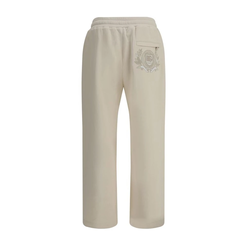 Dolce & Gabbana Moderne Wide-Leg Sweatpants met Koord Beige Heren