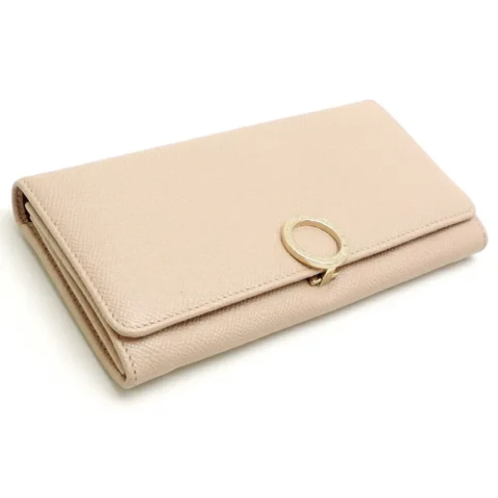 Bvlgari Vintage Pre-owned Leather wallets Beige Dames