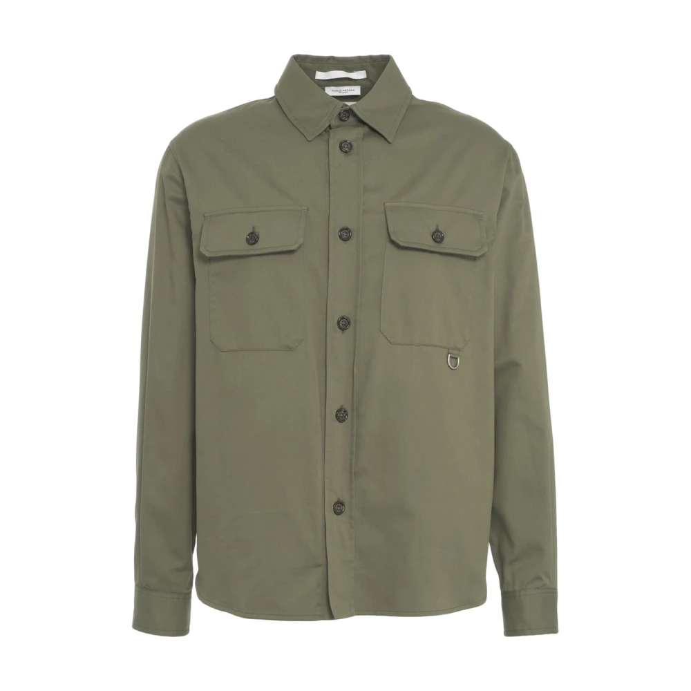 Paolo Pecora Men's Green Overshirt Jacket Stylish Shirt Collar