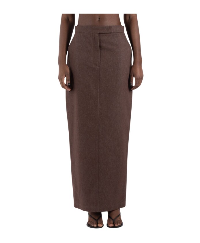 jupe-en-coton-marron