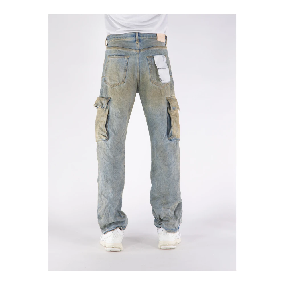 Purple Brand Relaxed Cargo Jeans Blue Heren
