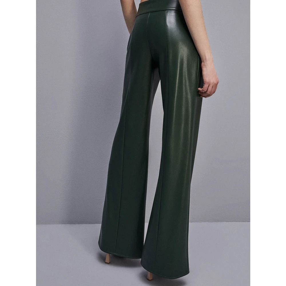 PATRIZIA PEPE Leather Trousers Green Dames