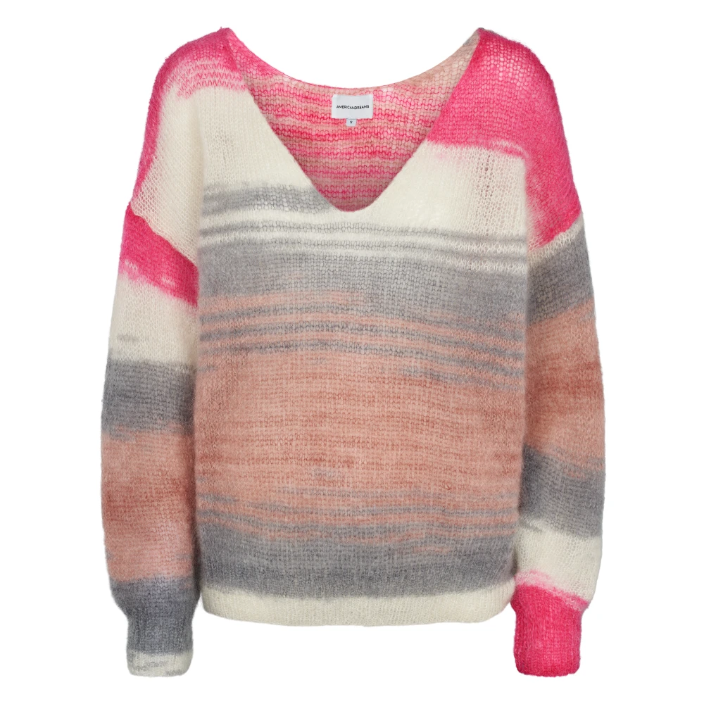 American Dreams Gestreepte Mohair Trui Pink Dream Pink Dames