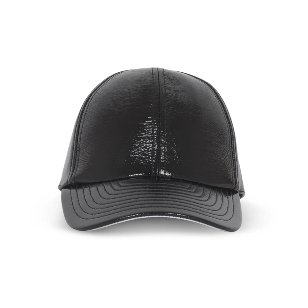 Courrèges Zwarte Vinyl Cap Hoed Black Dames