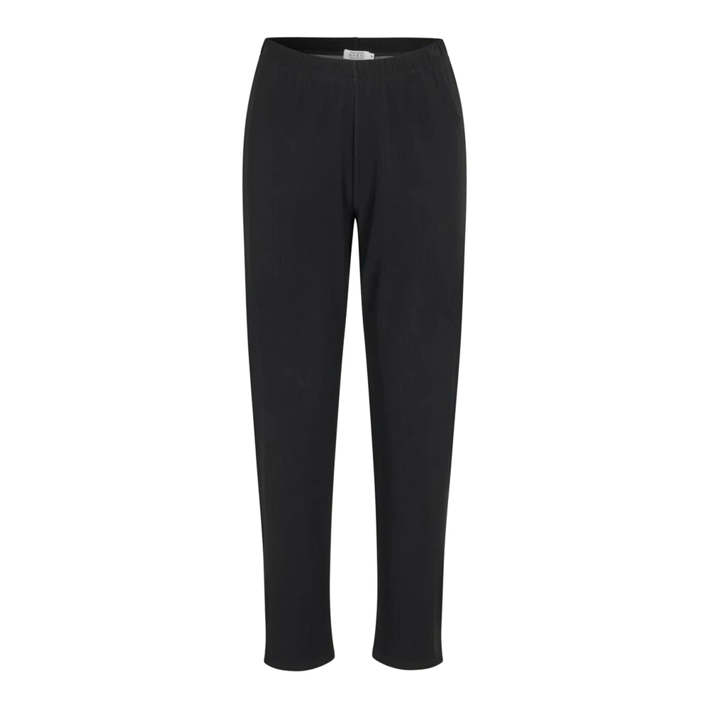 Masai Stijlvolle Basisbroek met Brede Elastische Tailleband Black Dames