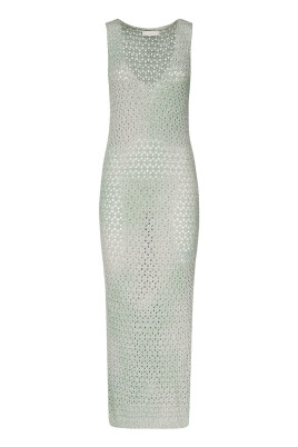 aqua-green-deep-v-neck-dress