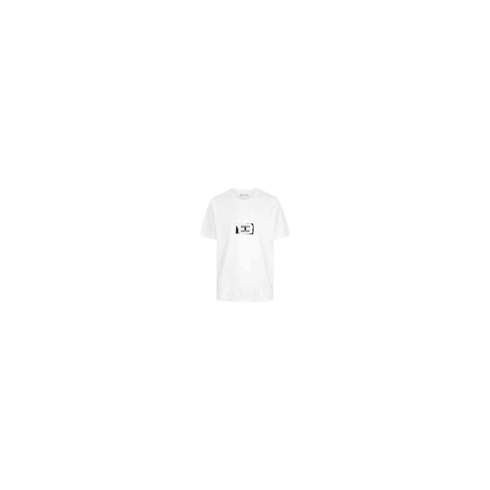 Givenchy Men's White Cotton T-Shirt With Logo Patch