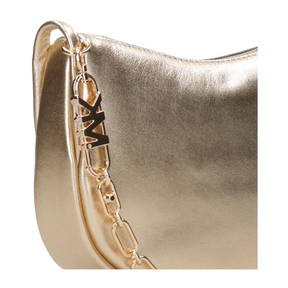 Michael Kors Schoudertas van leer met logo en voorvak Yellow Dames