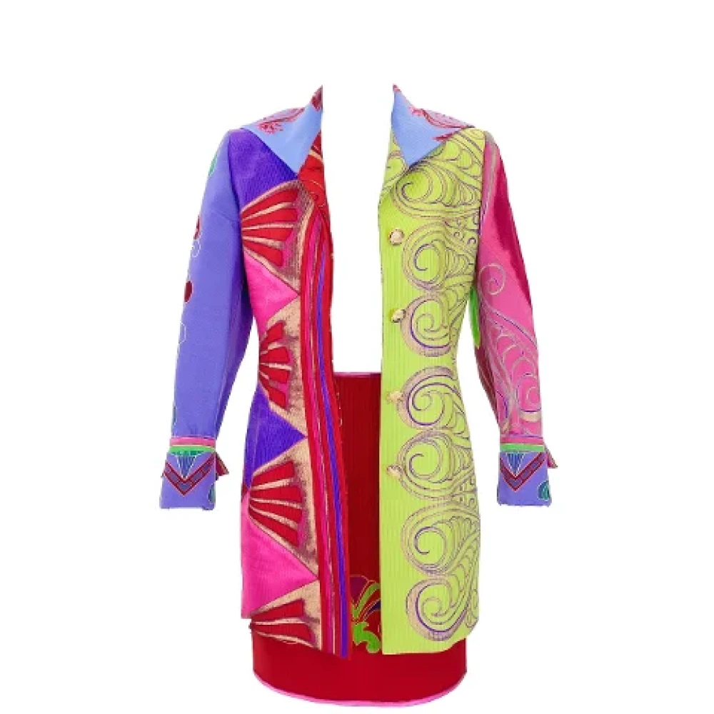 Versace Pre-owned Wool outerwear Multicolor Dames