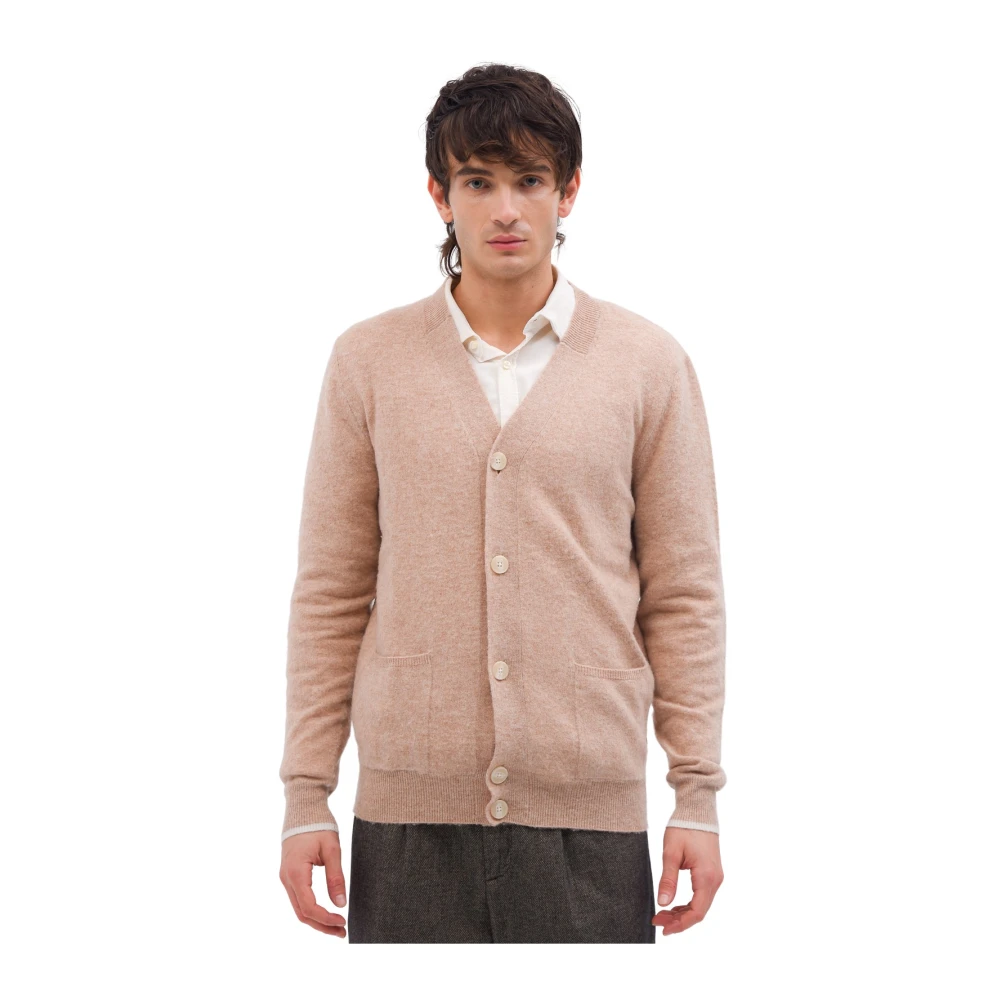 At.P.Co Beige Stickad Kofta med Fickor Beige, Herr