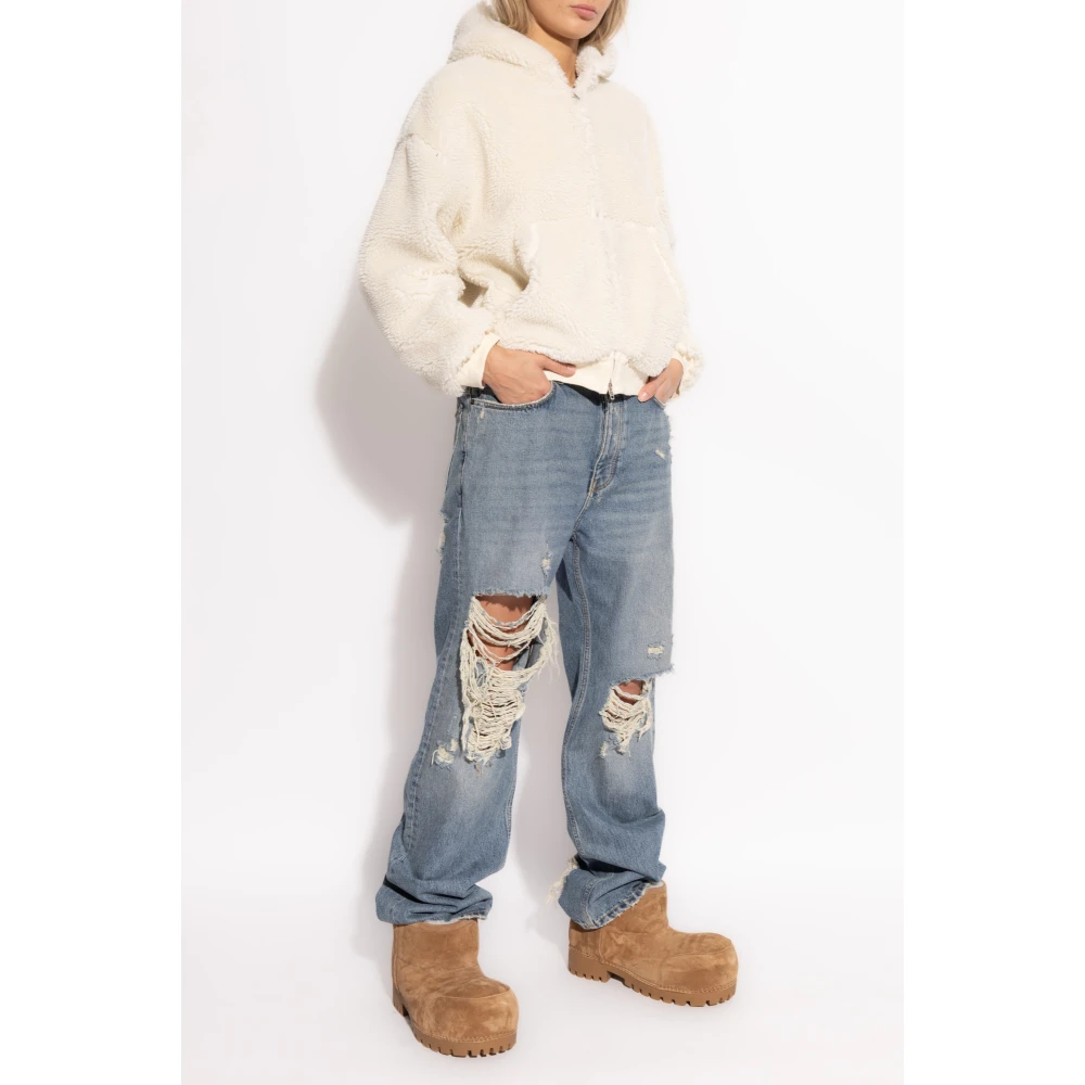 Balenciaga Faux Fur Sweatshirt Beige Dames