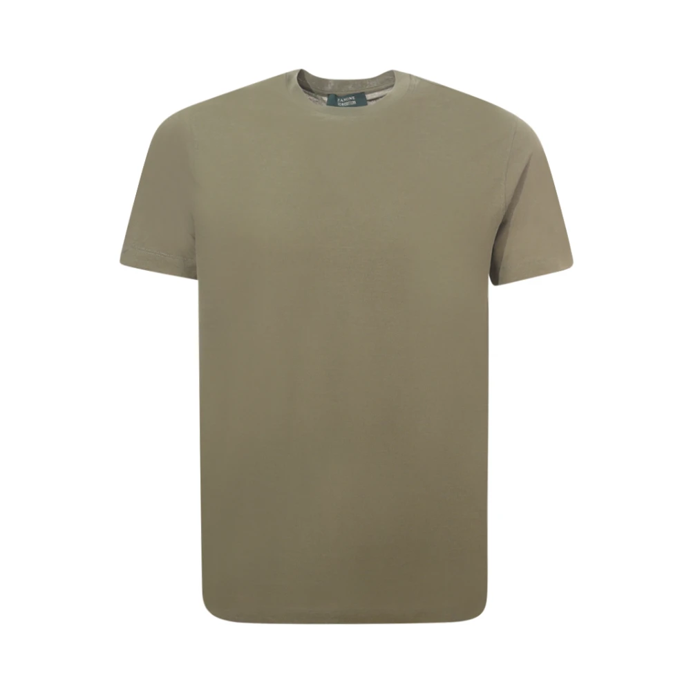 Zanone Men's Green T-Shirts, 4XL, Slim Fit Cotton T-Shirt