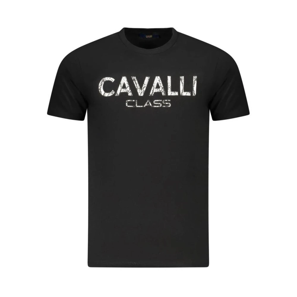 Cavalli Class Men's Black Premium Bold Print Cotton T-Shirt Extra Large