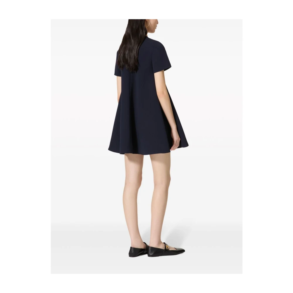 Valentino Blauwe VGold Detail Cut-Out Jurk Blue Dames