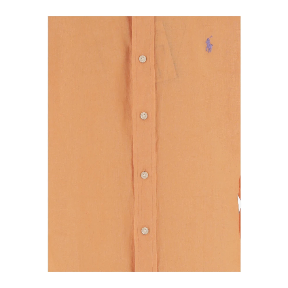 Polo Ralph Lauren Linnen overhemd met knoopsluiting en logo Orange Heren