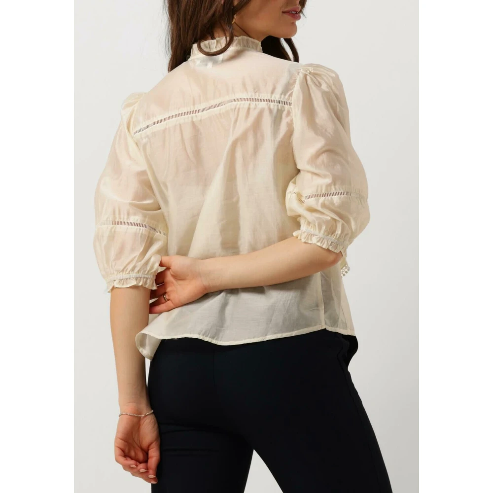 Lollys Laundry Ecru Shirt 3 4 Mouw Trendy Blouse Beige Dames